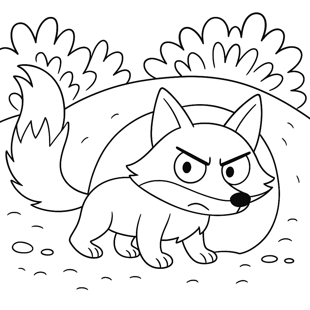 Раскраска по сказке "Лиса и дрозд"