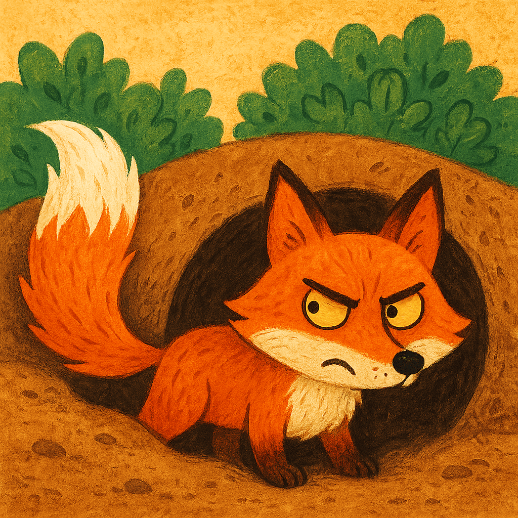 Лиса в норе