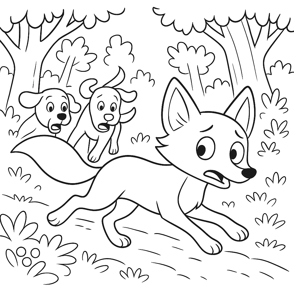 Раскраска по сказке "Лиса и дрозд"