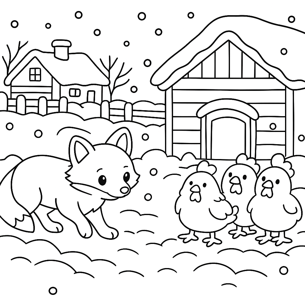 Раскраска по сказке "Лиса и кувшин"