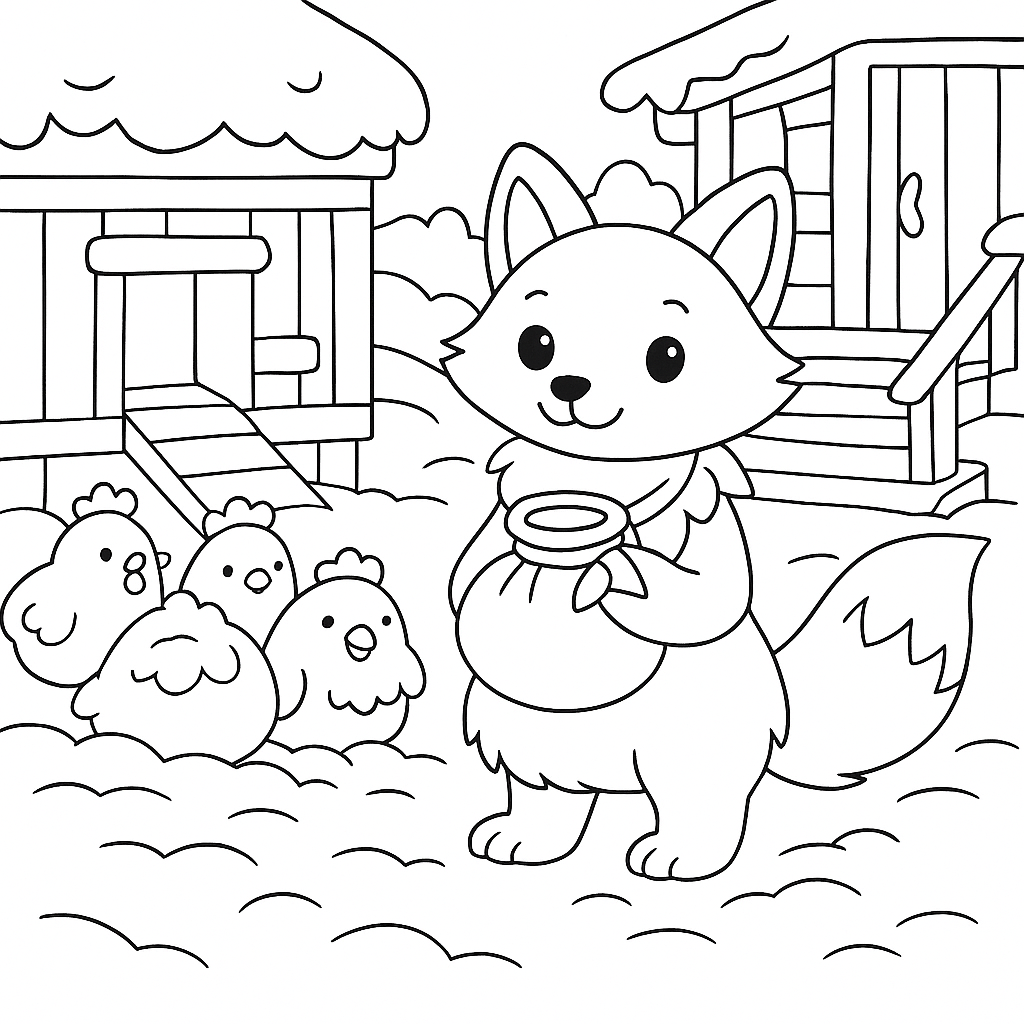 Раскраски: Лиса и кувшин