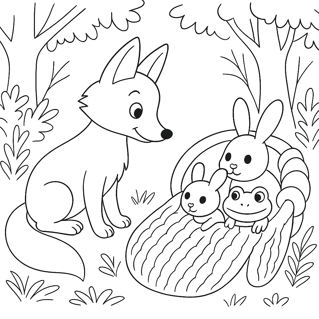 Раскраска по сказке "Рукавичка"