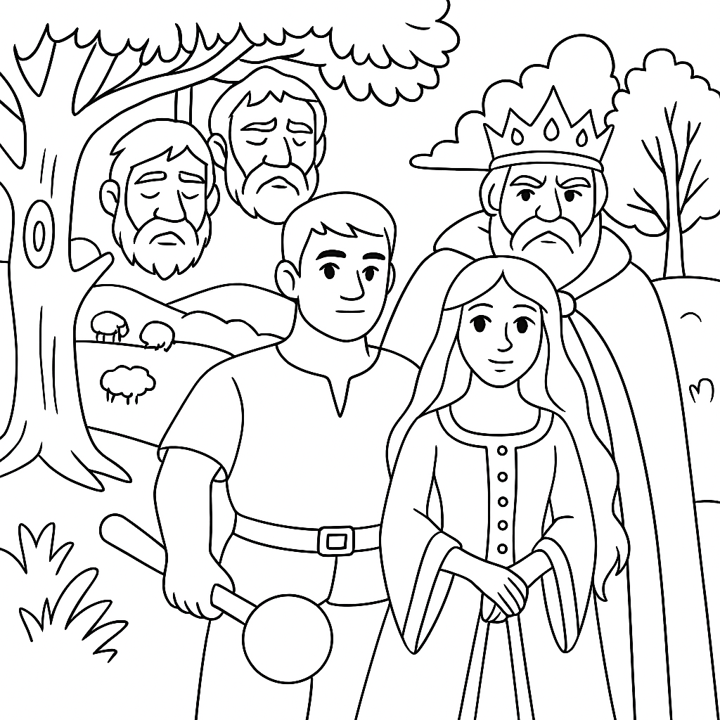 Раскраска по сказке "Лод, сын фермера"