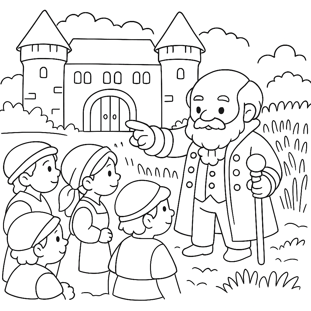 Раскраска по сказке "Семь пшеничных зёрен"