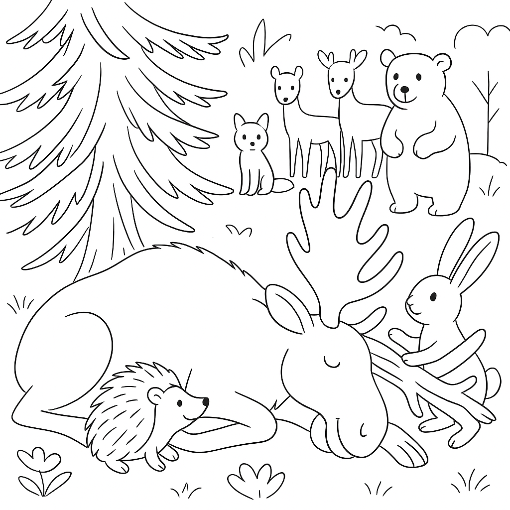 Раскраска по сказке "Раз, два — дружно!"