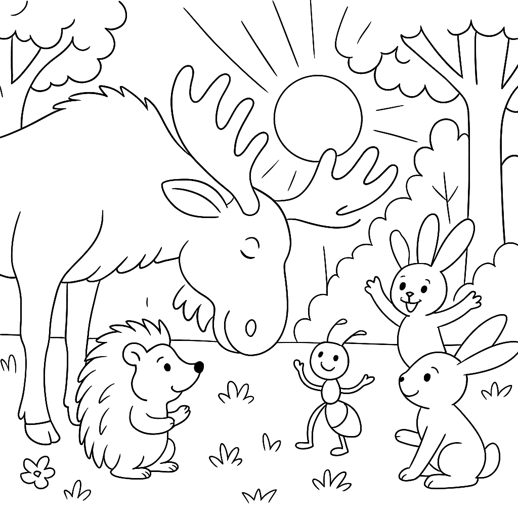 Раскраска по сказке "Раз, два — дружно!"