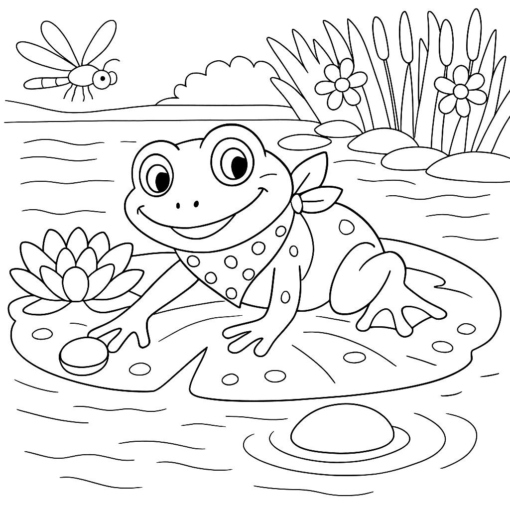 Раскраска по сказке "Лягушонок Ква и блестящая штука"