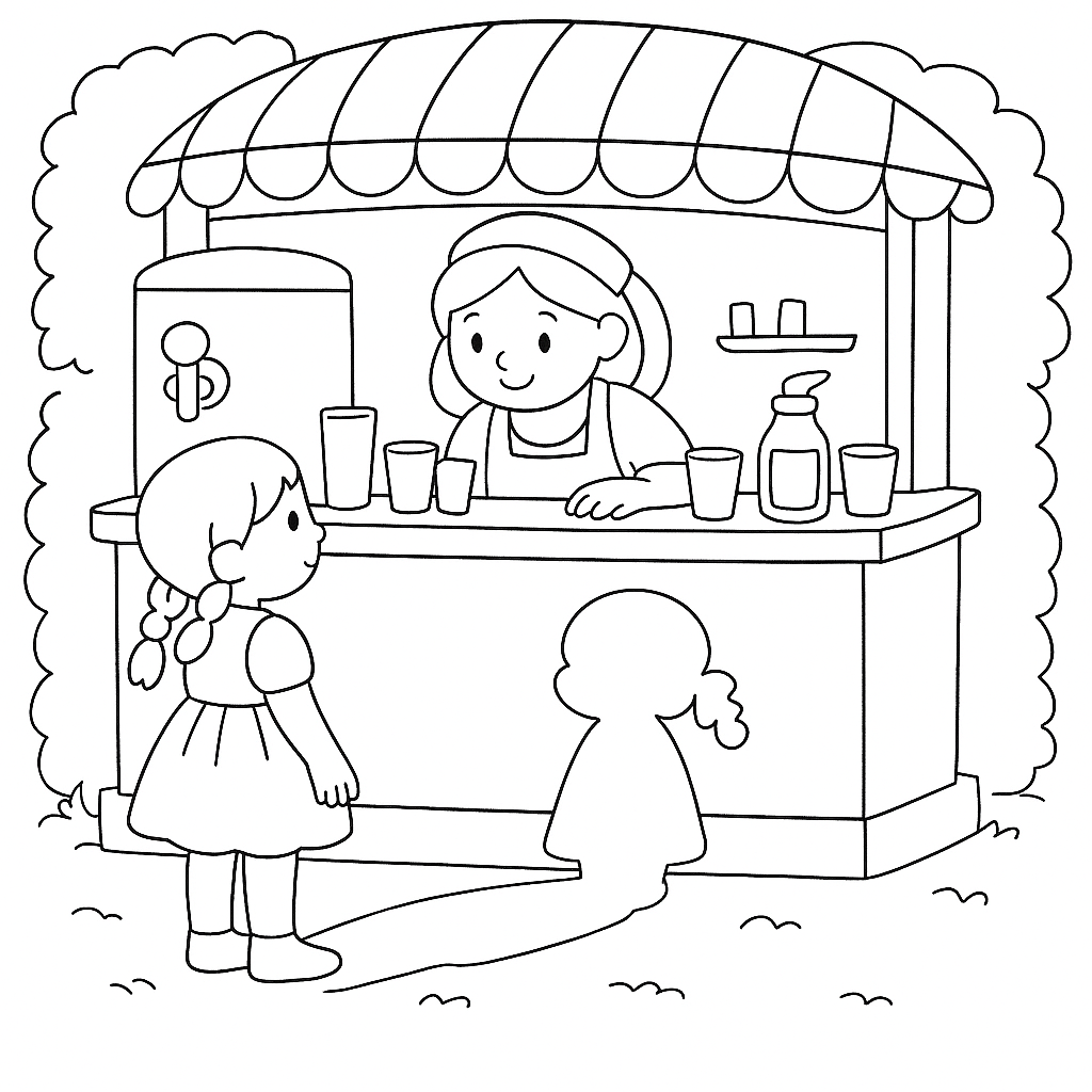 Раскраска по сказке "Удивительные приключения мальчика без тени и тени без мальчика"