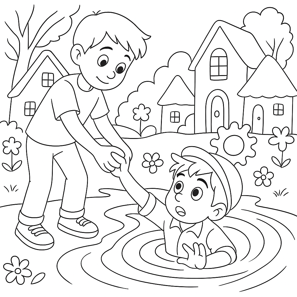 Раскраска по сказке "Город в кармане"