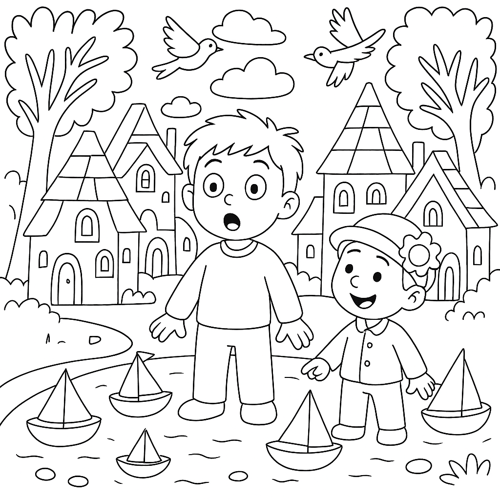 Раскраска по сказке "Город в кармане"