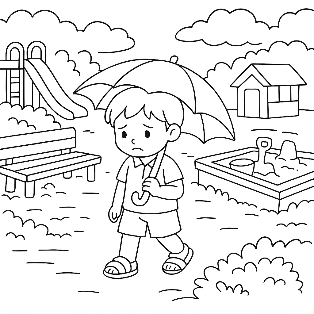 Раскраска по сказке "Удивительные приключения мальчика без тени и тени без мальчика"