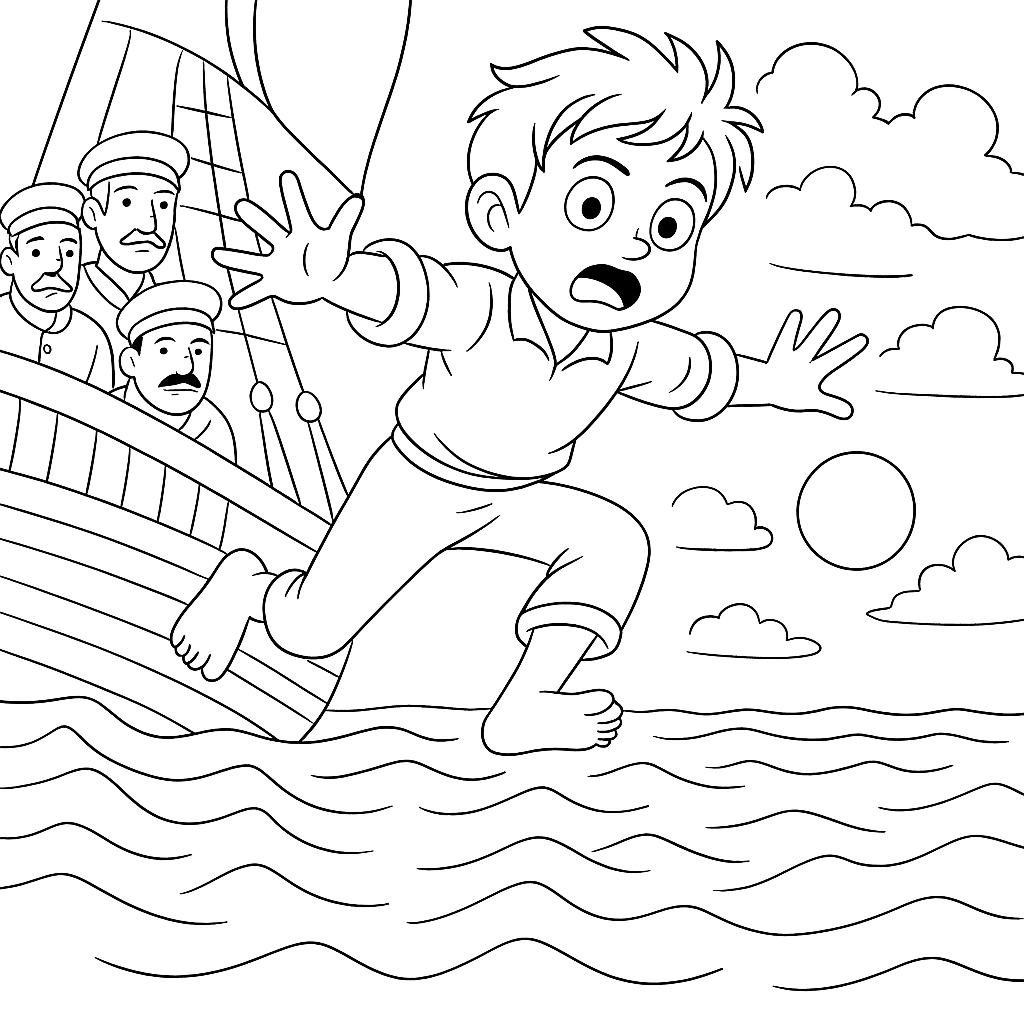 Раскраска по сказке "Прыжок"