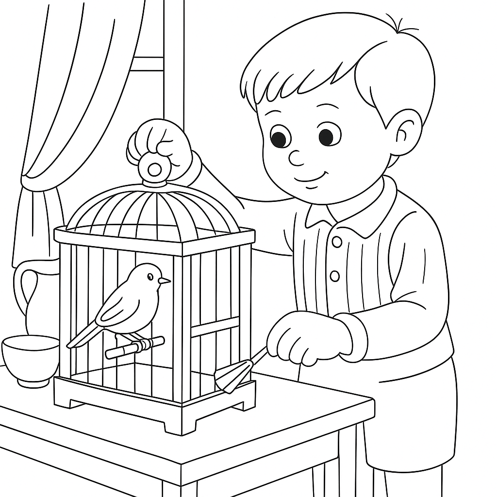 Раскраска по сказке "Птичка"