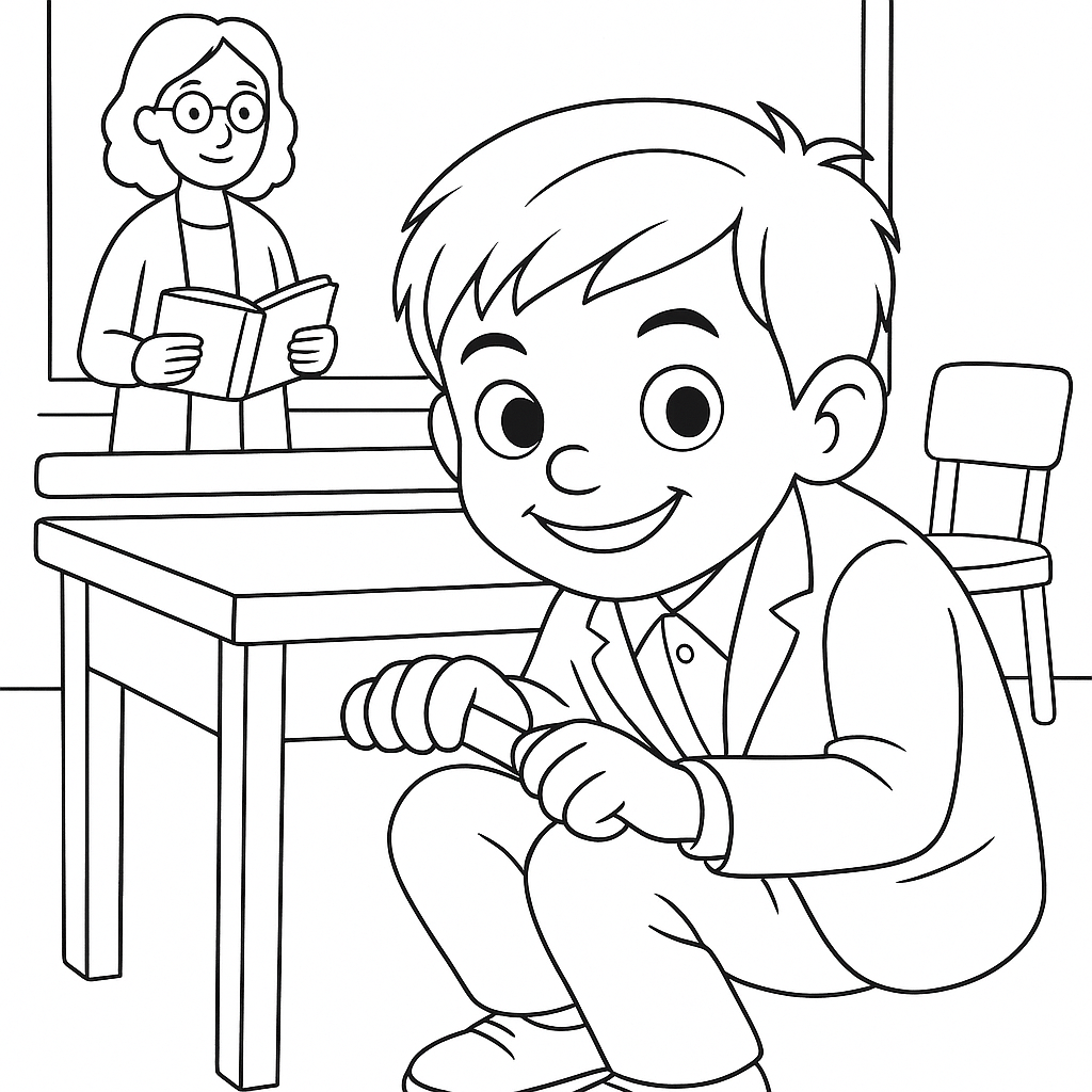Раскраска по сказке "Как я под партой сидел"