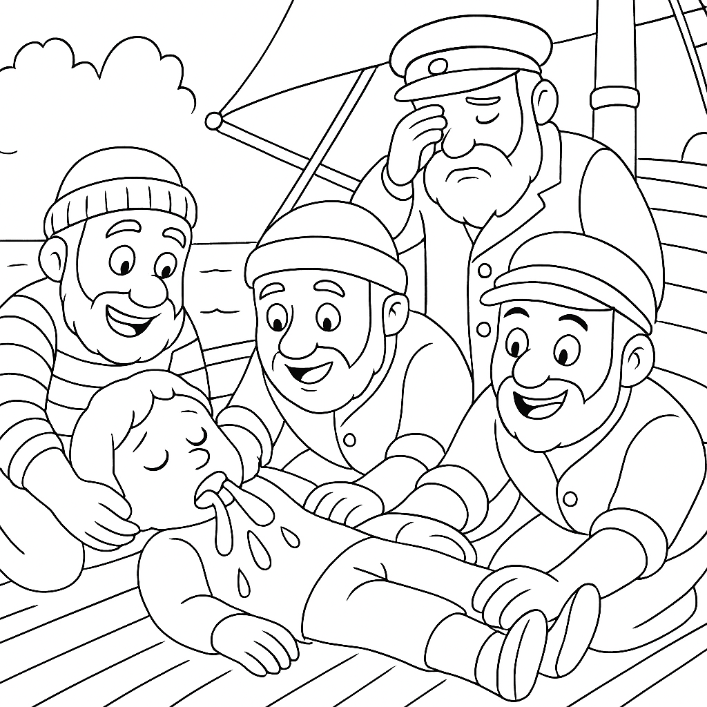 Раскраска по сказке "Прыжок"