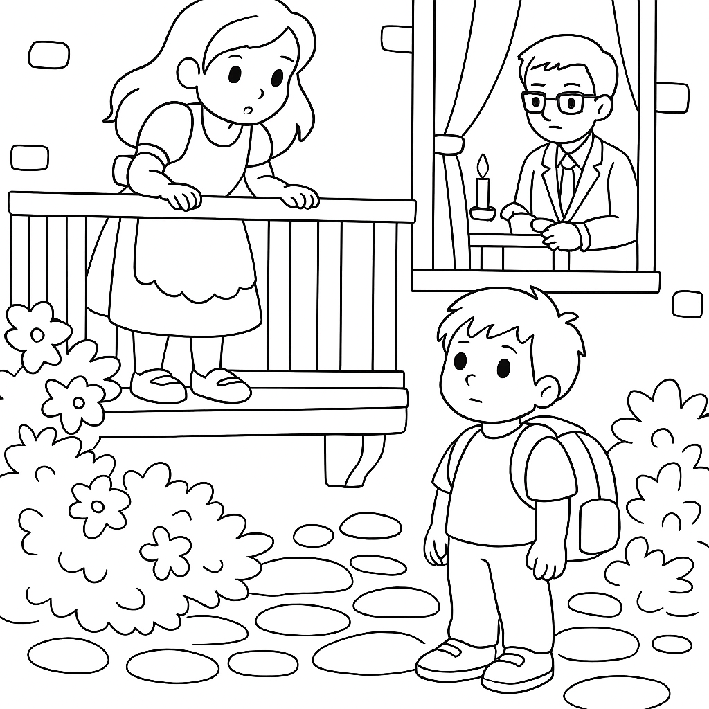 Раскраска по сказке "Тонино-невидимка"