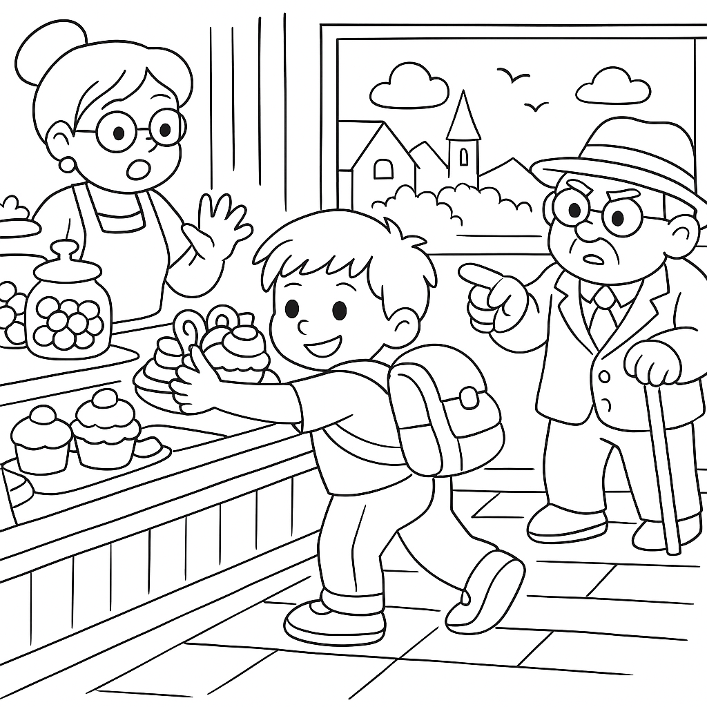 Раскраска по сказке "Тонино-невидимка"