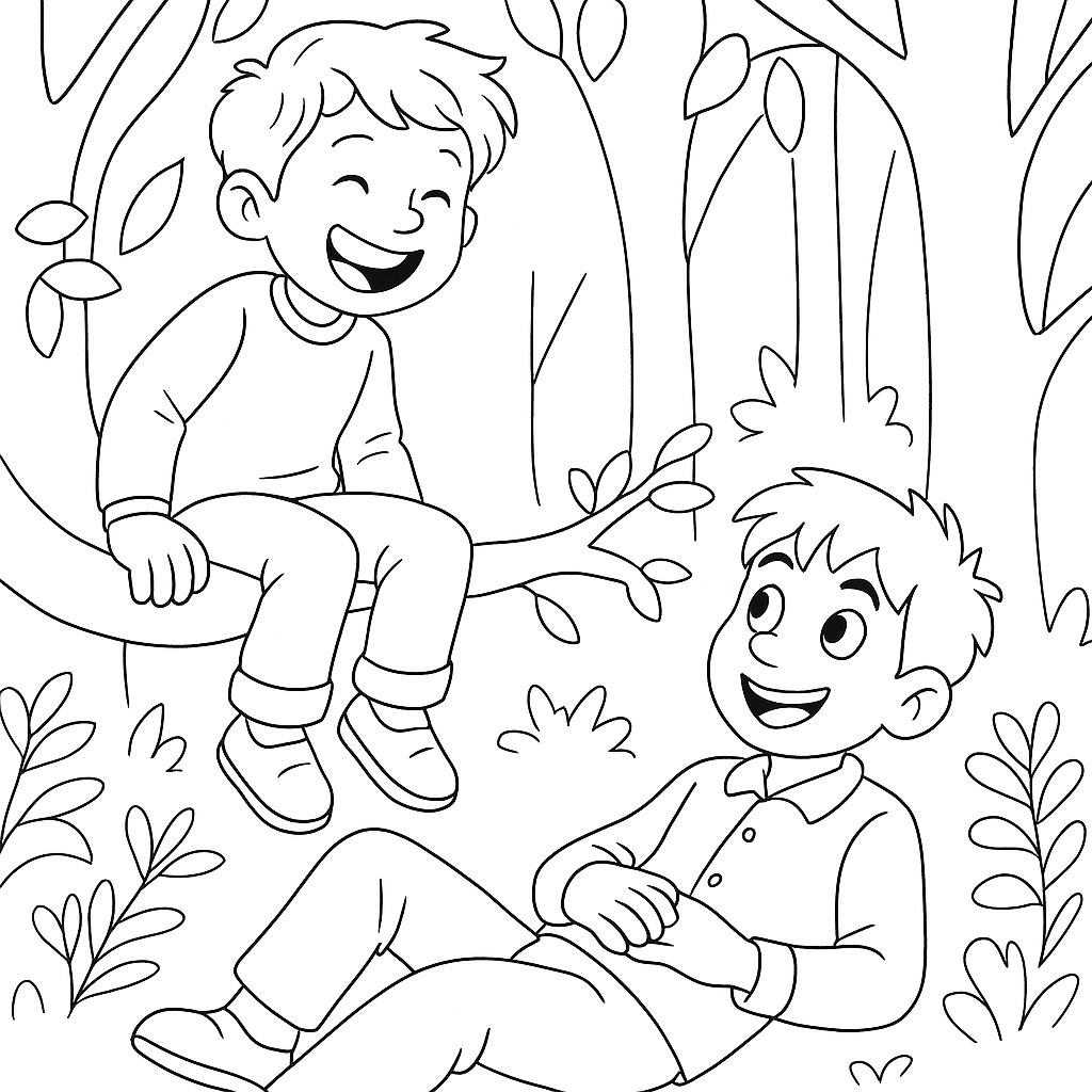 Раскраска по сказке "Два товарища"