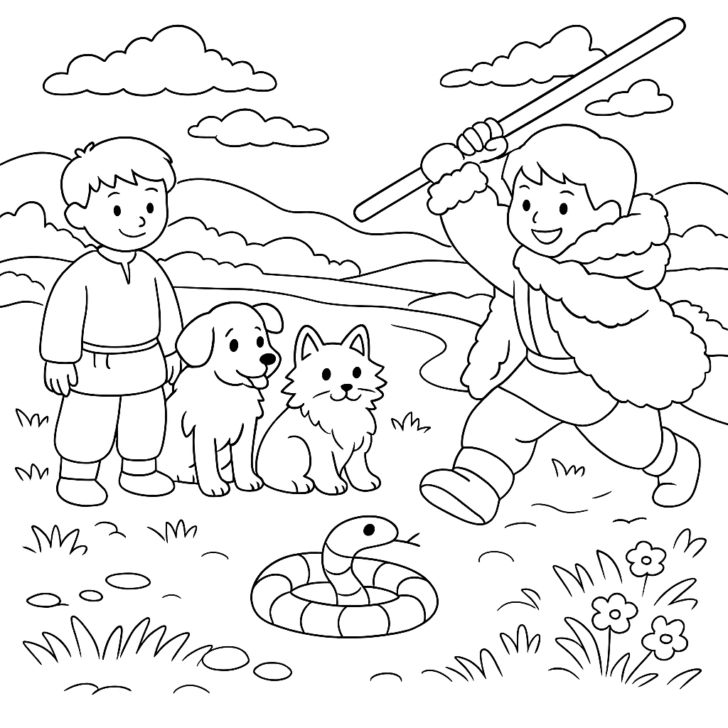 Раскраска по сказке "Железный перстень"