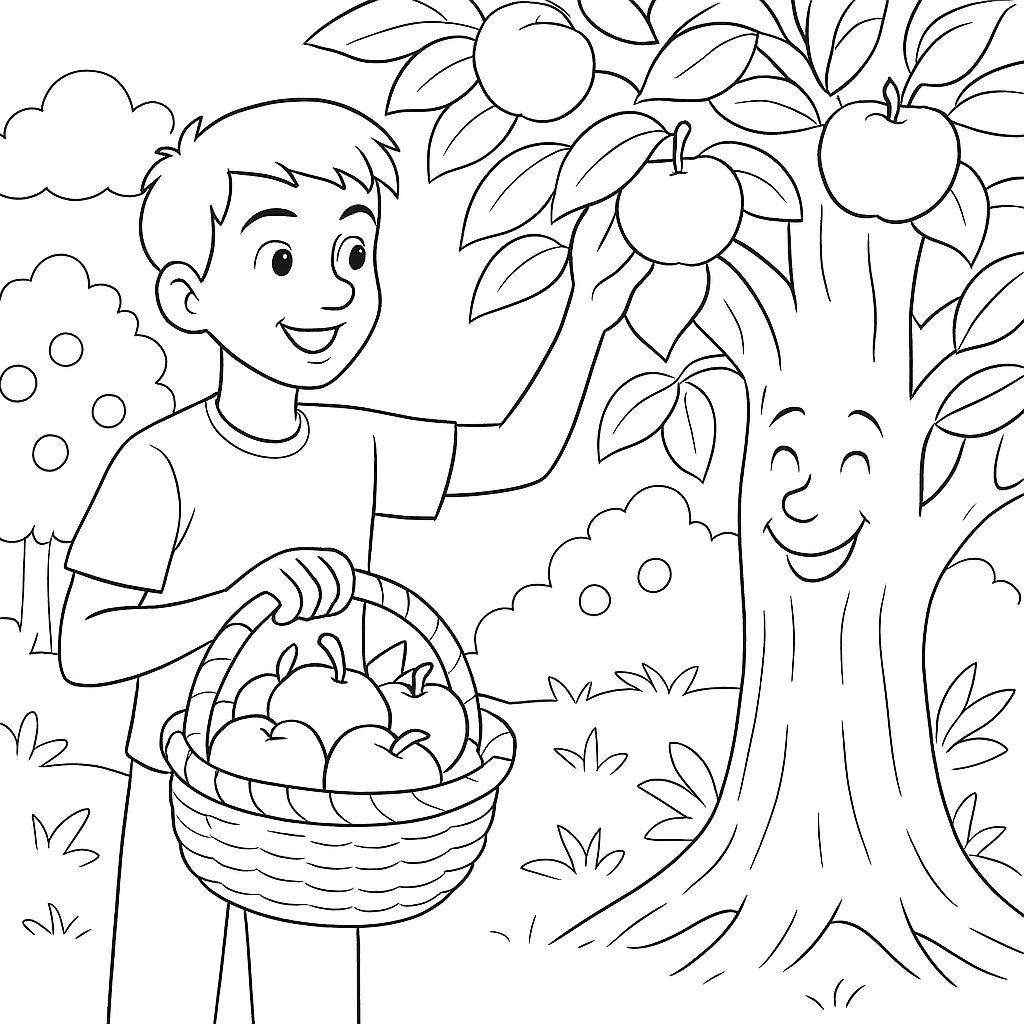 Раскраска по сказке "Щедрое дерево"