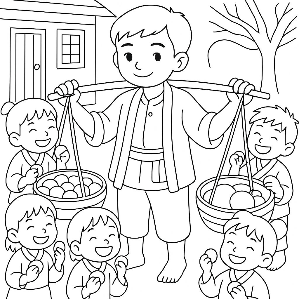 Раскраска по сказке "Две корзины глупостей"