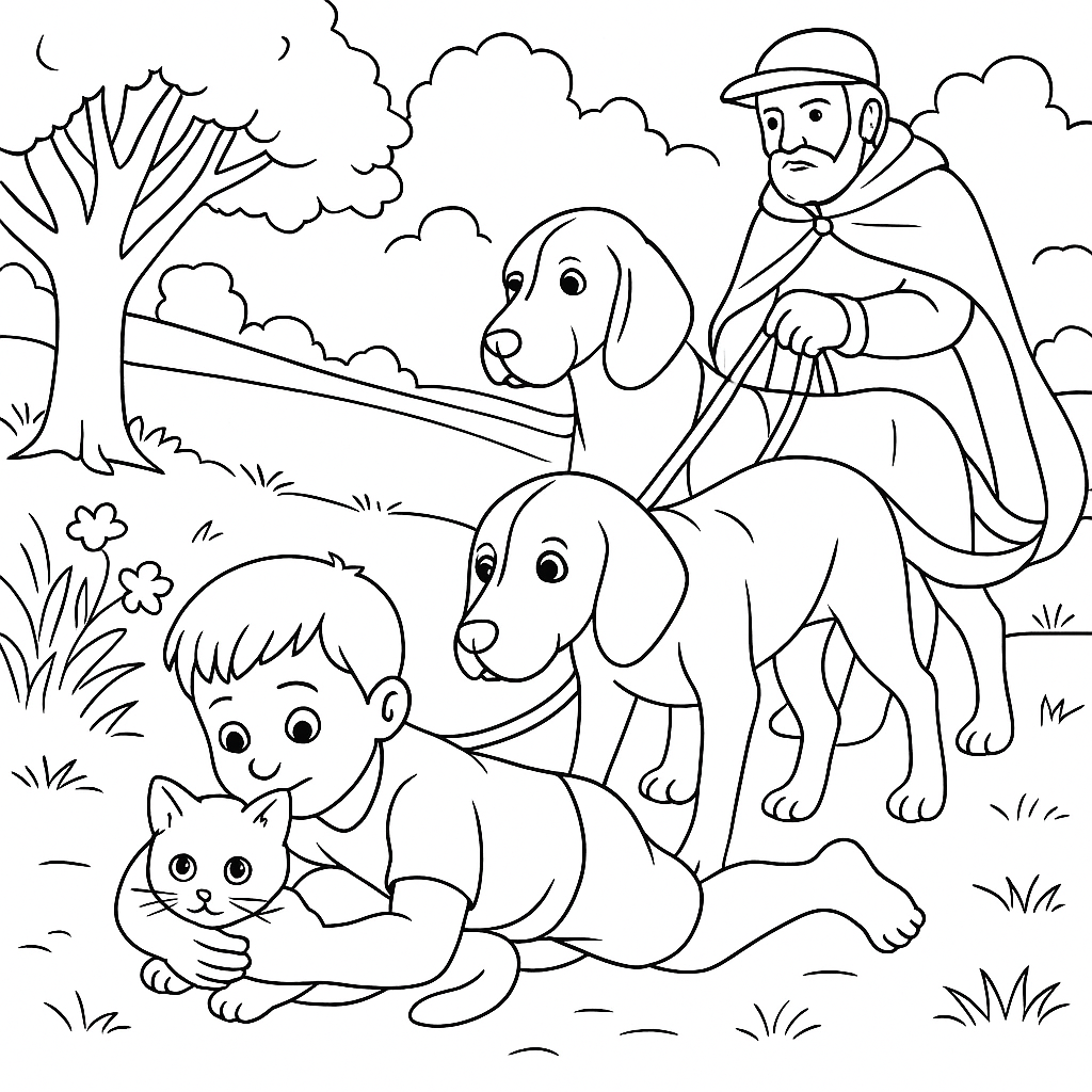 Раскраска по сказке "Котенок"