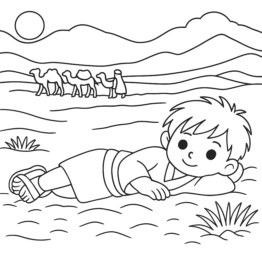 Раскраска по сказке "Сказка про доброго дракона"