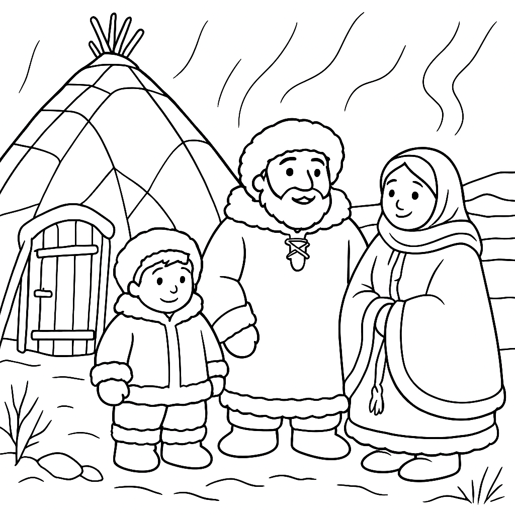 Раскраска по сказке "Сампо-лопаренок"