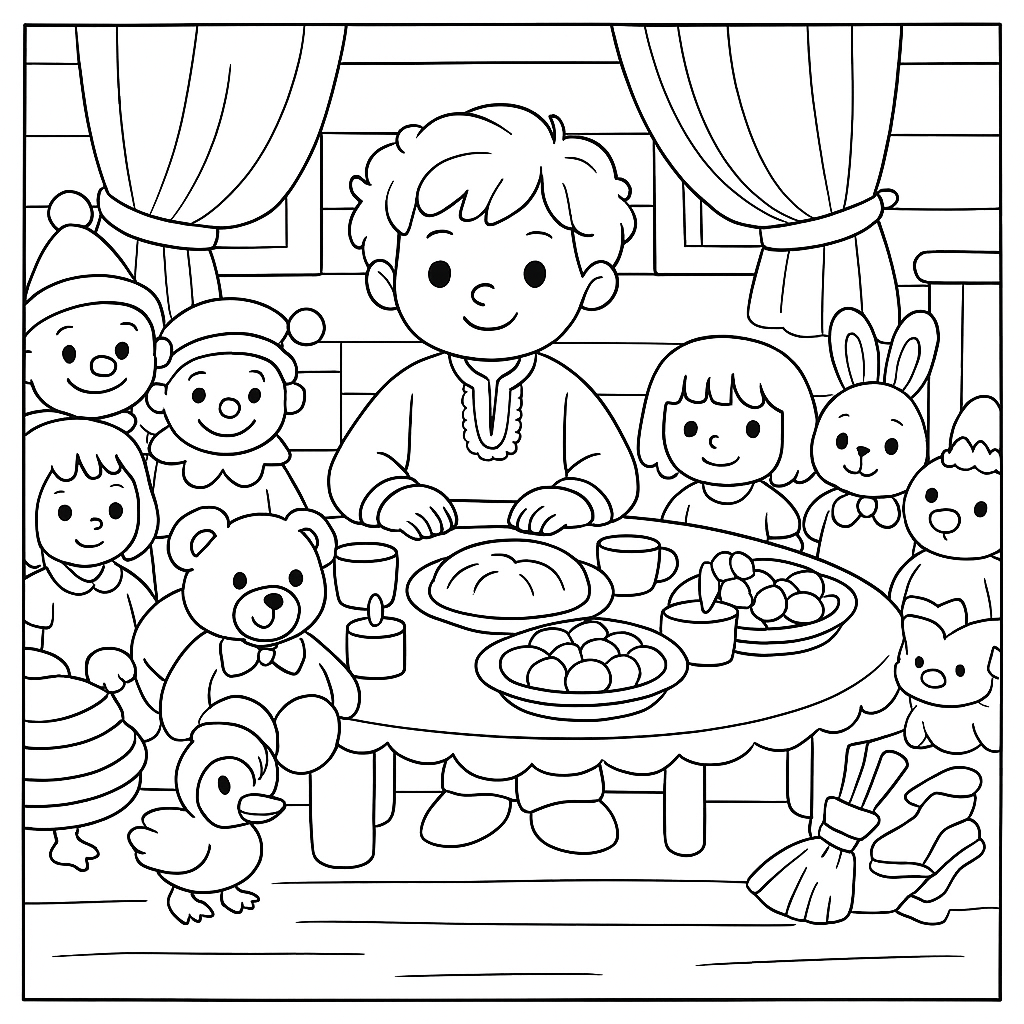 Раскраски: Ванькины именины