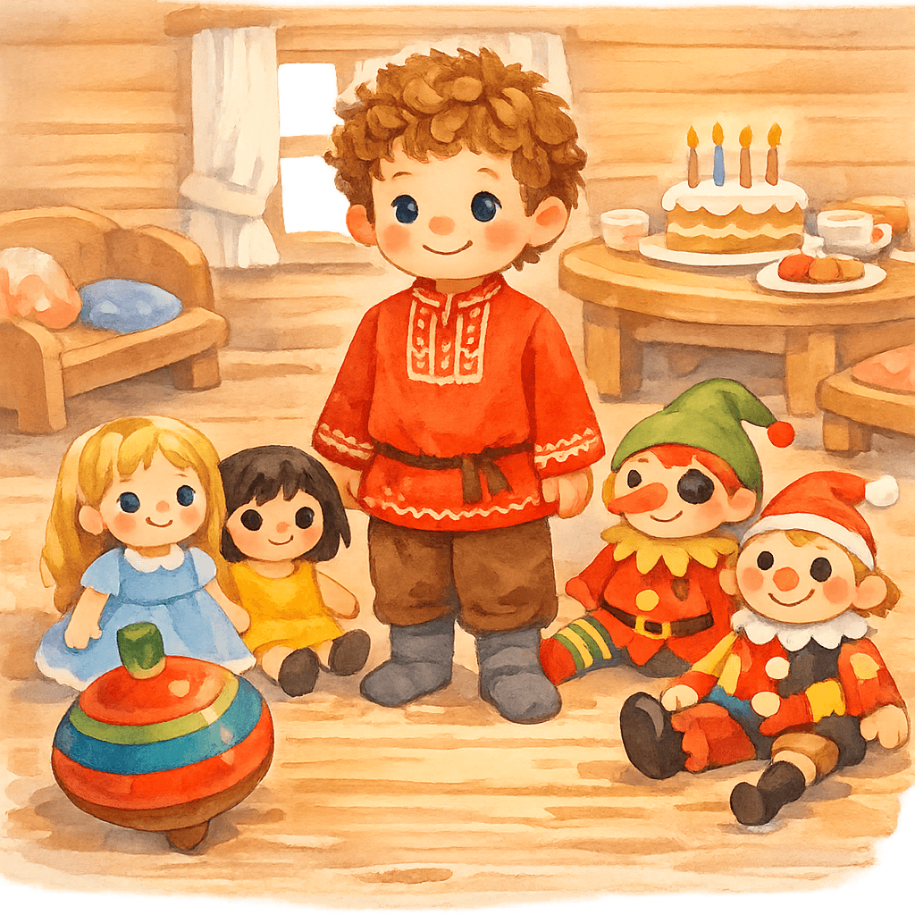 Ванька встречает игрушечных гостей в своей комнате