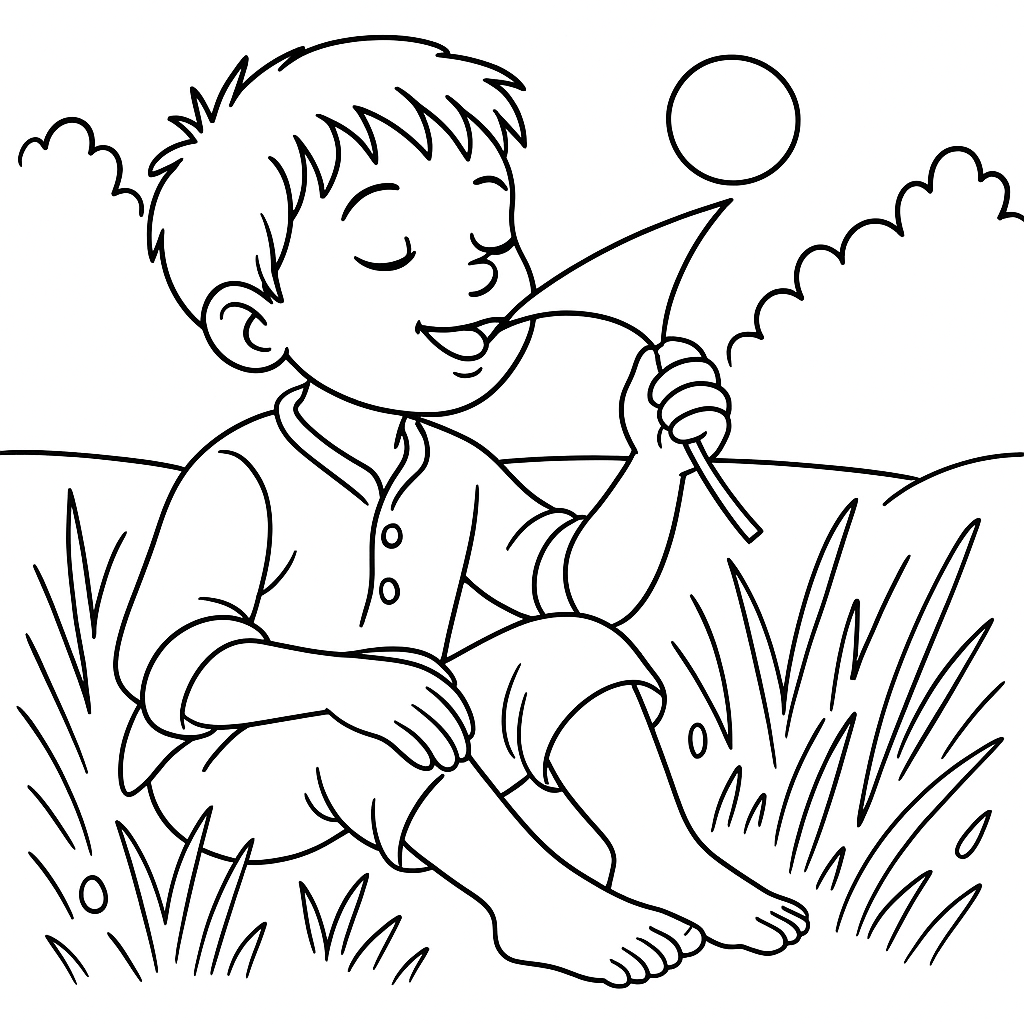 Раскраска по сказке "Какая бывает роса на траве"