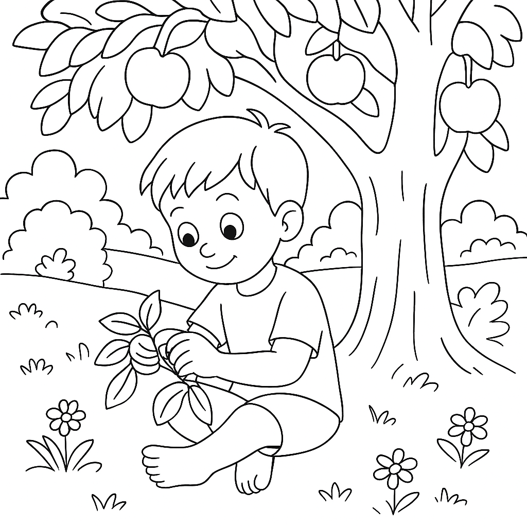 Раскраска по сказке "Щедрое дерево"