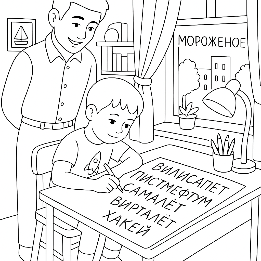 Раскраска по сказке "Карусель в голове"