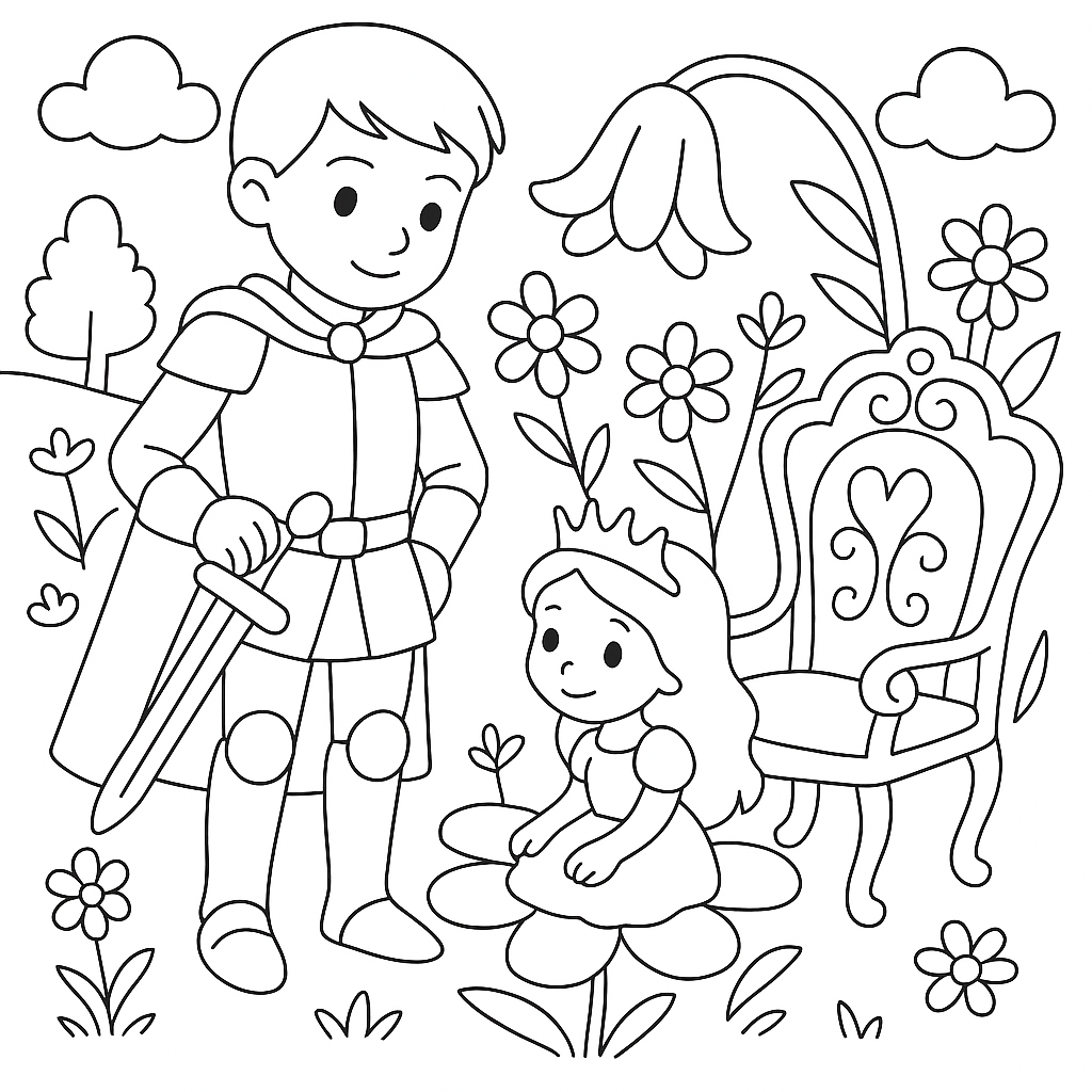 Раскраски: Куколка в траве