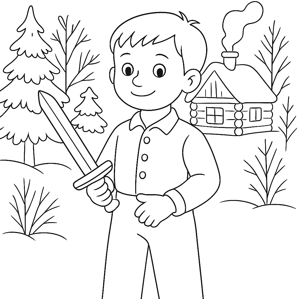 Раскраска по сказке "Поход"