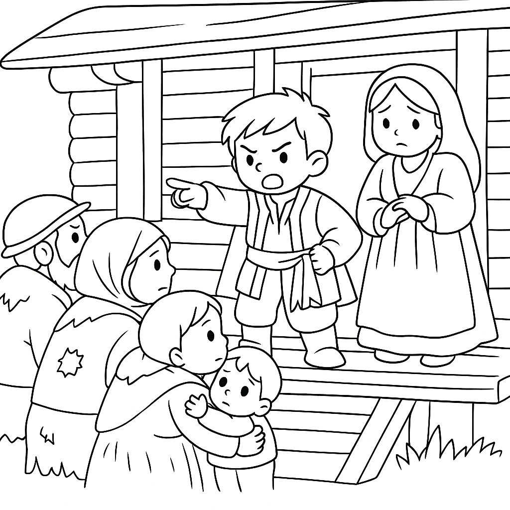 Раскраска по сказке "О том, как ча превратился в дракона"