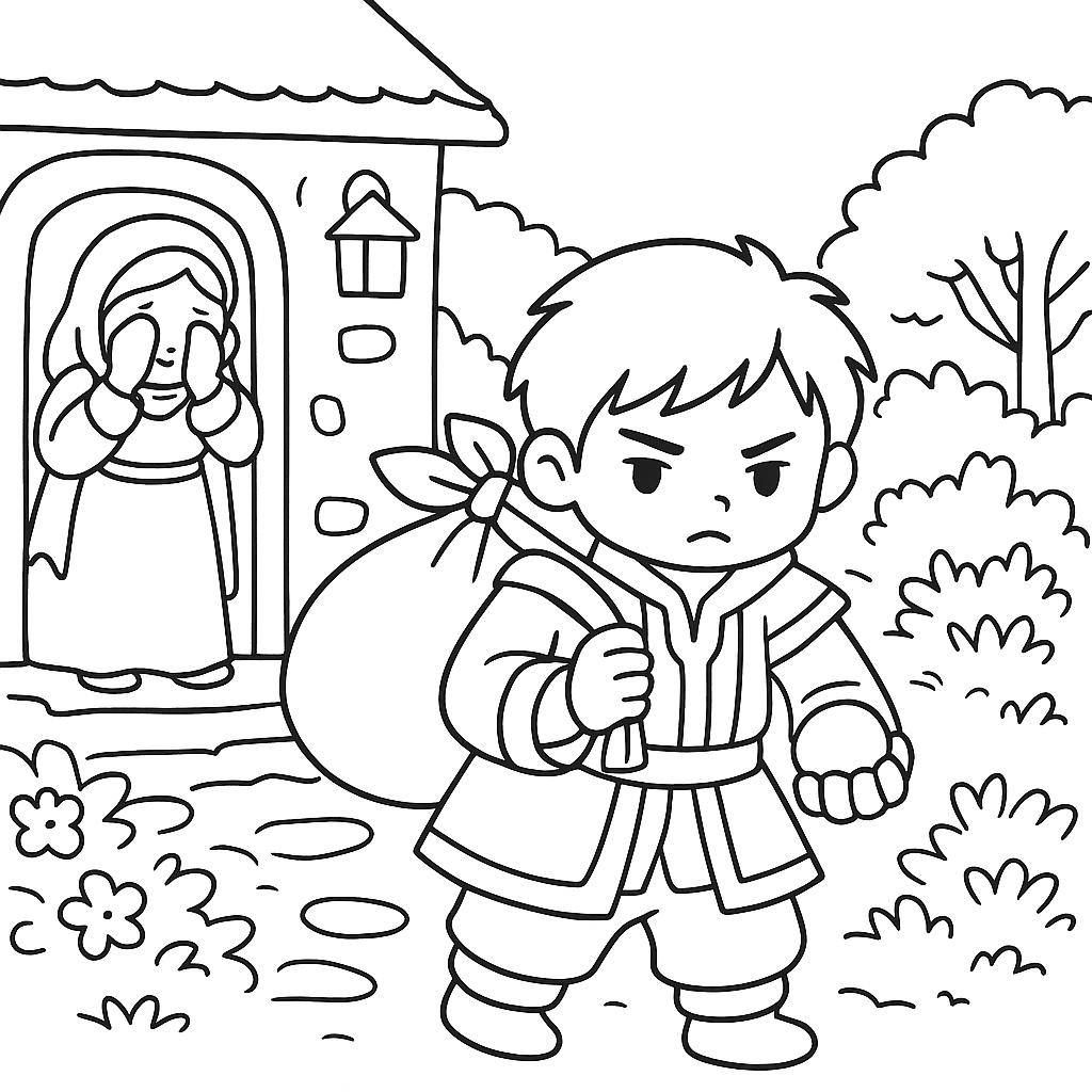 Раскраска по сказке "О том, как ча превратился в дракона"