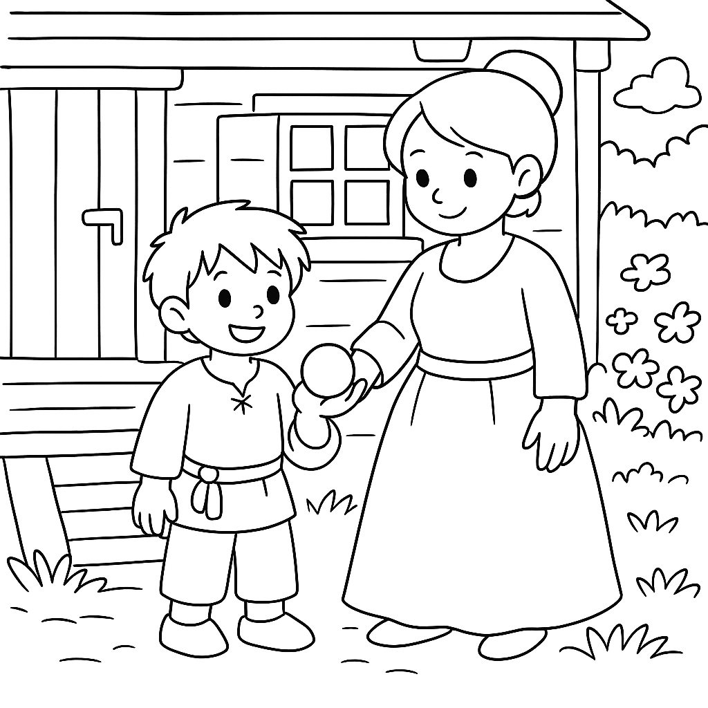 Раскраска по сказке "О том, как ча превратился в дракона"