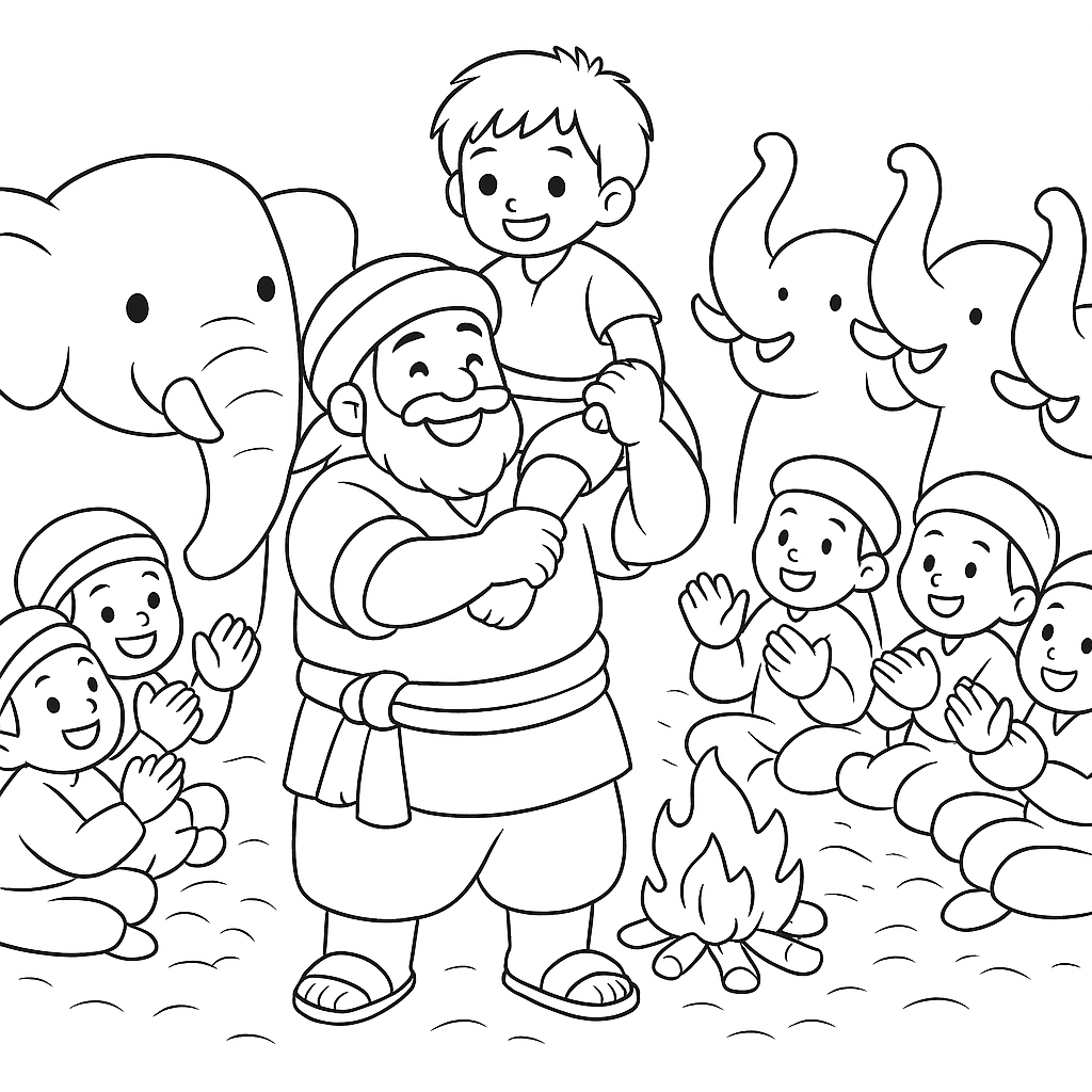 Раскраска по сказке "Маленький тумай"