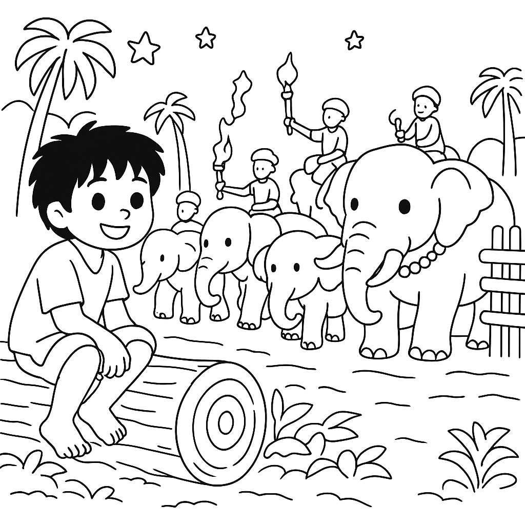 Раскраска по сказке "Маленький тумай"