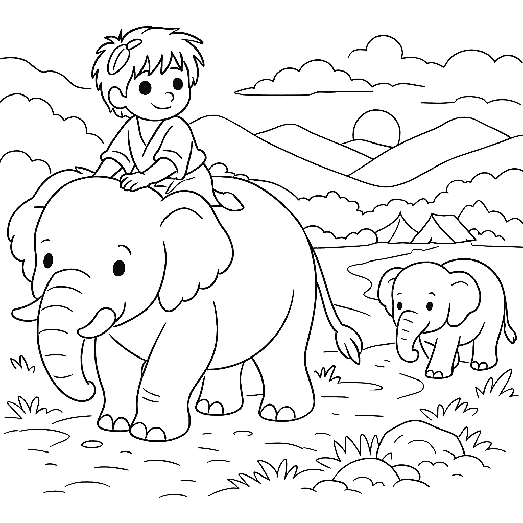 Раскраска по сказке "Маленький тумай"