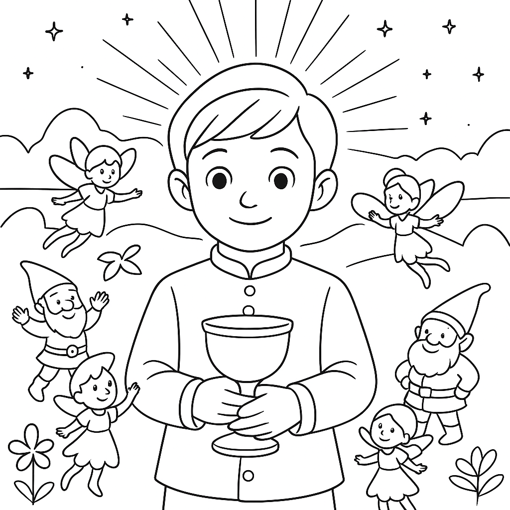 Раскраски: Паж и серебряный кубок