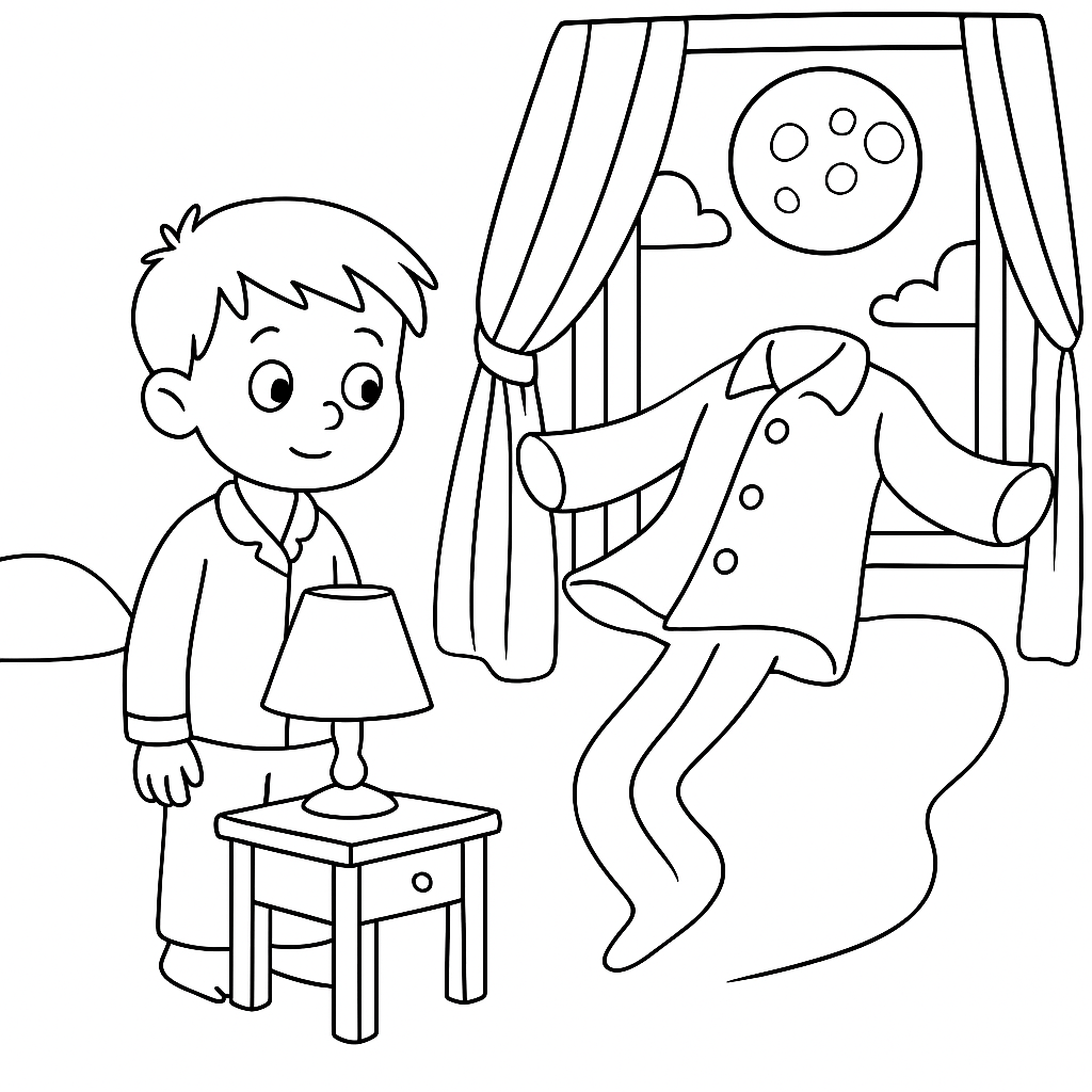 Раскраска по сказке "Чего боялся петя"