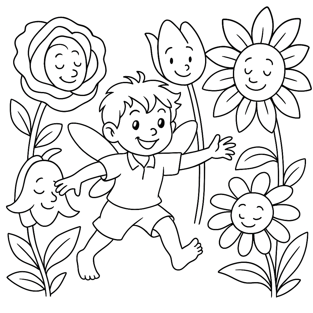 Раскраска по сказке "Шалунишка с крылышками"