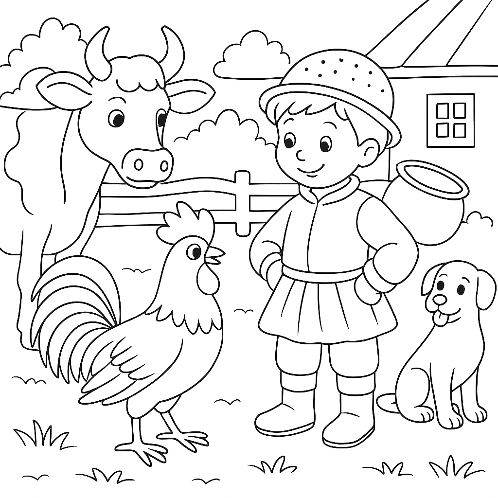 Раскраска по сказке "Рыцарский поединок"