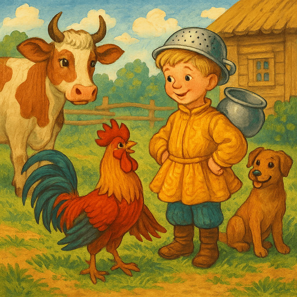 Ваня с Сэром Кудахтом на дворе