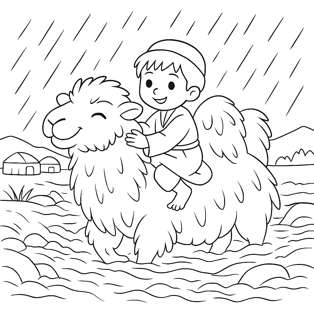 Раскраска по сказке "Говорящий верблюд"