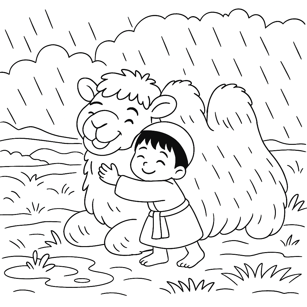 Раскраска по сказке "Говорящий верблюд"