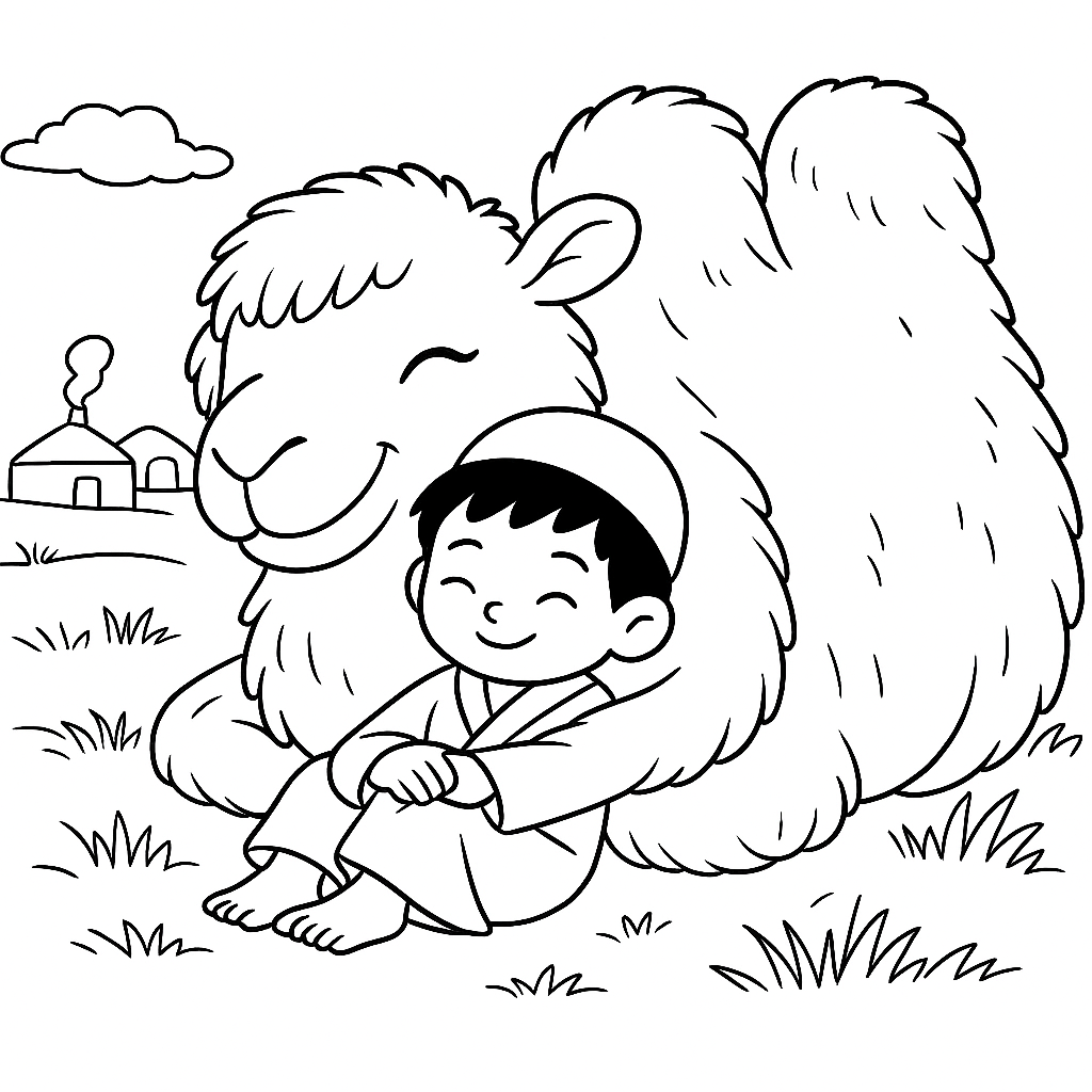 Раскраска по сказке "Говорящий верблюд"