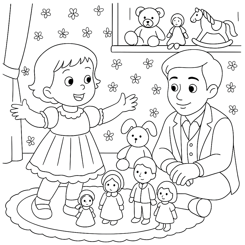 Раскраска по сказке "Пляши, куколка, пляши!"